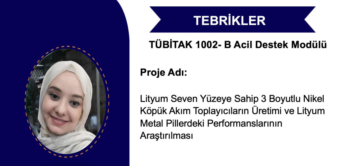 TÜBİTAK 1002-B Proje Desteği Başarısı